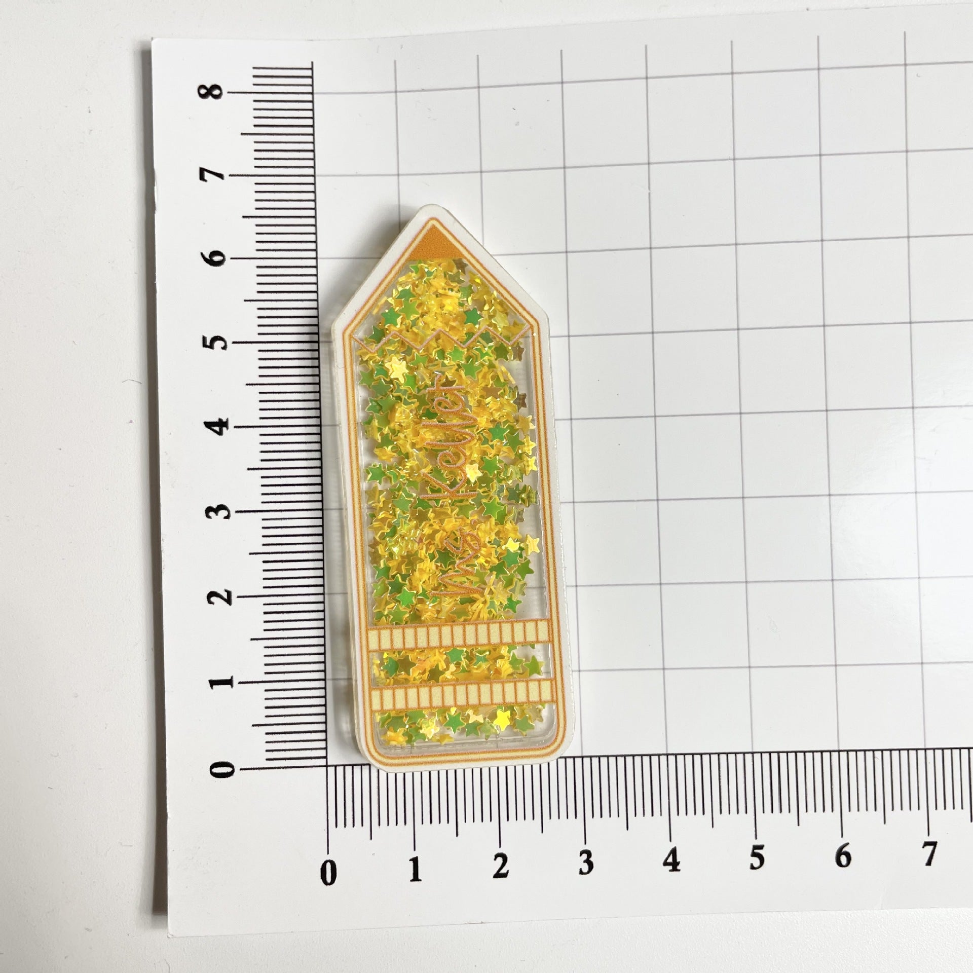 Wholesale 20PCS Teacher Acrylic Quicksand Rotatable ID Buckle